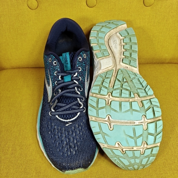Brooks Ghost 11 Running Walk Athletic Navy/Grey/Teal Womens Shoe Size 10.5 - Picture 8 of 9